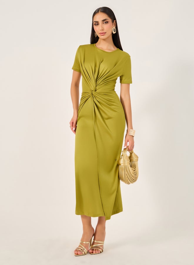 تايك تو فستان ضيق بلف أمامي سادة - Image 1