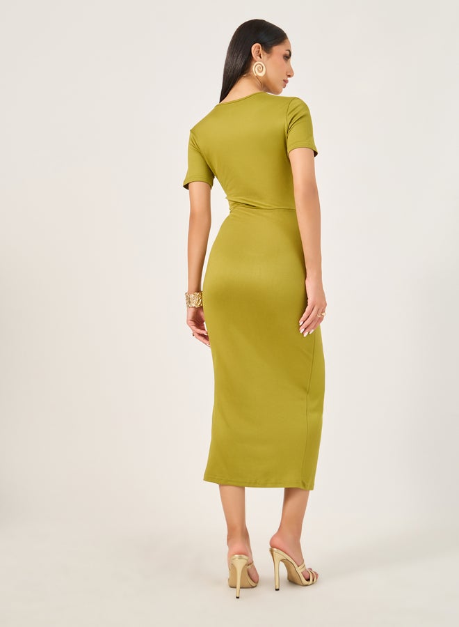 تايك تو فستان ضيق بلف أمامي سادة - Image 5