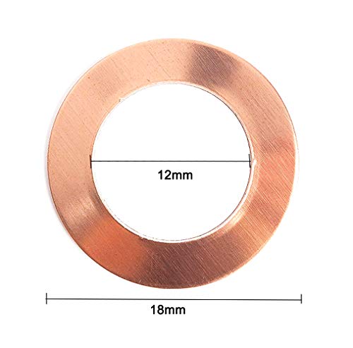 YXQ 12x18x1.5mm Copper Crush Washer Flat Ring Seal Gasket Fitting M12(30Pcs) - Image 2