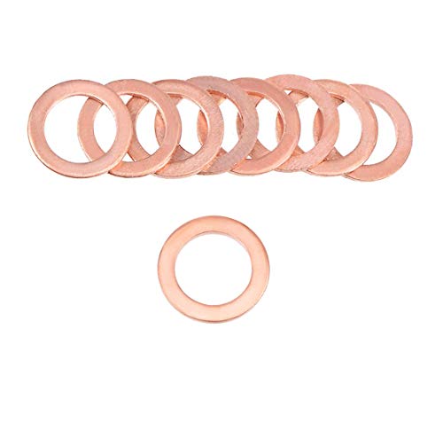 YXQ 12x18x1.5mm Copper Crush Washer Flat Ring Seal Gasket Fitting M12(30Pcs) - Image 5