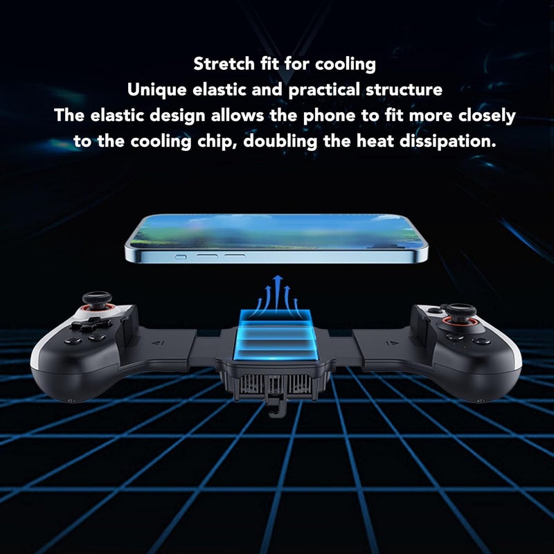 XUMIUZIY Bluetooth Mobile Game Controller for Android & & Wireless Telescopic Gamepad with Radiator & Joysticks, M1/M2 Programmable Button, Long Battery Life - Image 4