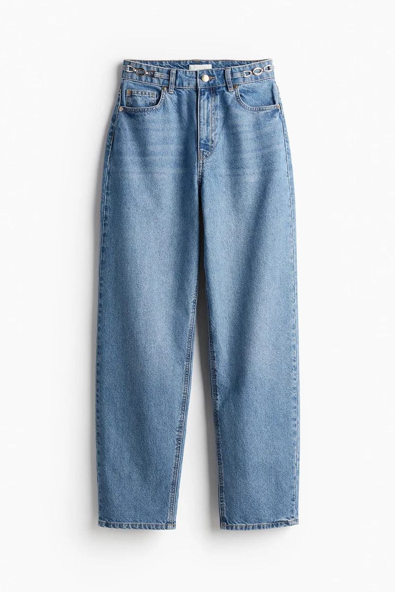 H&M Chain-Detail Tapered Jeans