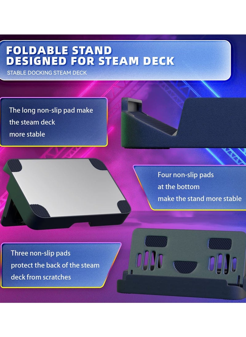 Excefore - Upgraded Foldable Stand Base for Steam Deck/ROG Ally, Adjustable & Portable with Anti-slip Silicone Pad - Dock Accessories for Steam Deck/ROG Ally - Image 1