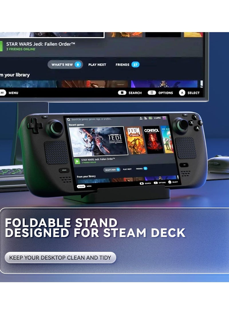 Excefore - Upgraded Foldable Stand Base for Steam Deck/ROG Ally, Adjustable & Portable with Anti-slip Silicone Pad - Dock Accessories for Steam Deck/ROG Ally - Image 1