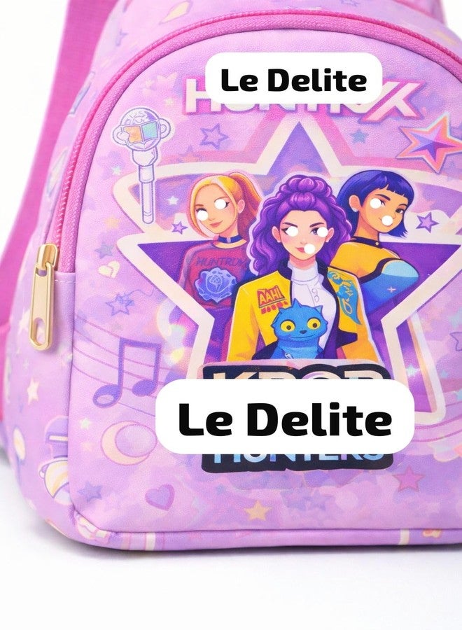 GLITREEPROPS Stylish Pop Star Print Sling Backpack for Kids | Lightweight Single-Strap Crossbody Bag with Adjustable Shoulder Strap | Cute Cartoon Style Mini Daypack for Travel, School & Outings (pink) - Image 4