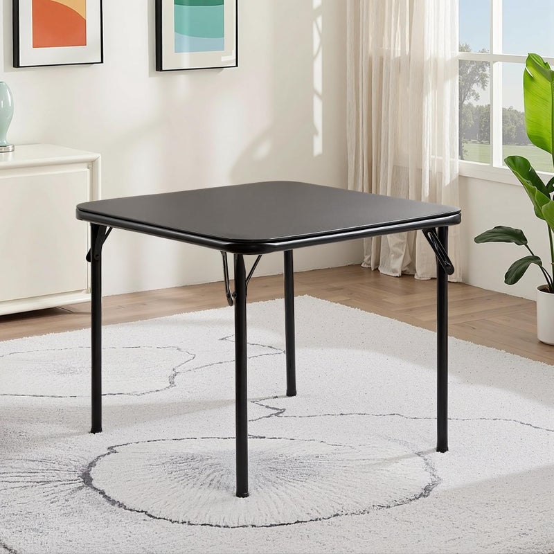 VECELO 24'' Kids Folding Activity Card Table, with Ultra Soft Padded Tabletop, 1 Piece, Solid Black - Image 1