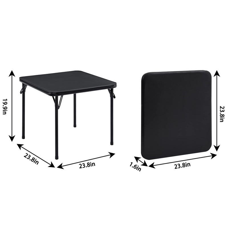 VECELO 24'' Kids Folding Activity Card Table, with Ultra Soft Padded Tabletop, 1 Piece, Solid Black - Image 2
