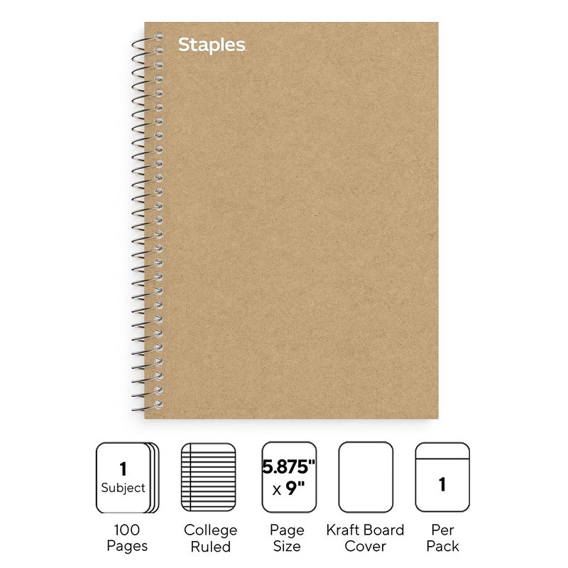 STAPLES Sustainable Earth 749565 Wirebound 1 Subject Notebook 9 12Inch X 6Inch Each 16769 - Image 2