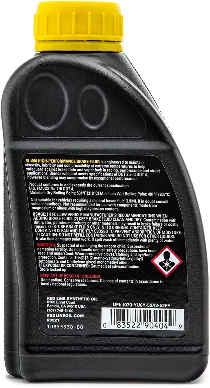 Red Line RL-600 Full Synthetic DOT 4 Brake Fluid - 473 mL - Image 4