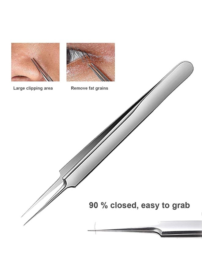 3 PCS Blackhead Tweezers Set – Stainless Steel Blackhead Remover Tools with Straight Curved Angled Tips for Facial Care Comedone Extraction - Image 5