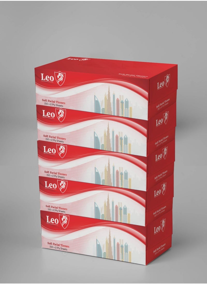 LEO LEO Facial Tissue 5 Boxes 150*2ply Sheet (Special Offer)  - Image 1