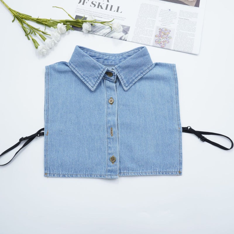 South Korea Denim Shirt Fake Collar Decorative Sweater Collar Pointed Collar Fake Collar For Men And Women Guangzhou - Image 1