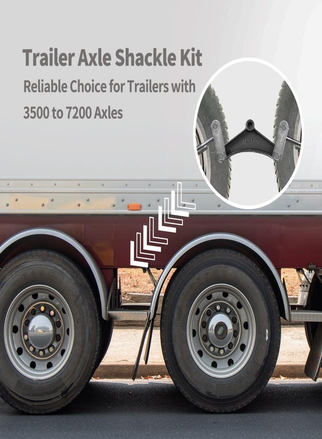 Lonffery Trailer Axle Shackle Kit, 3500-7200 lbs Tandem Axle Trailer Kit for Double Eye Spring - Image 2