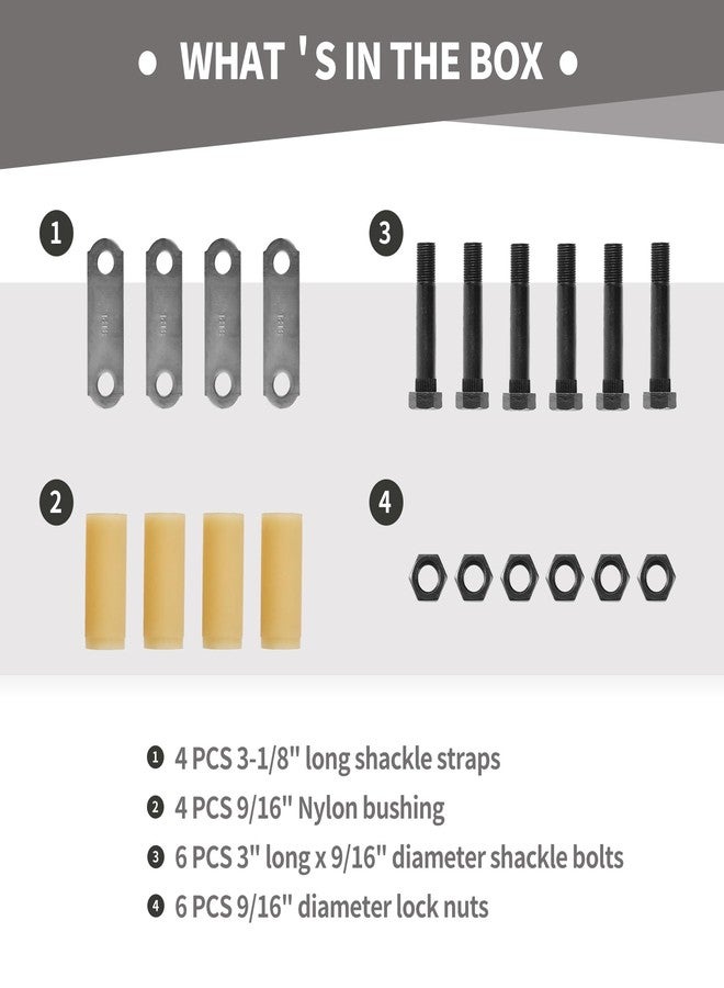 Lonffery Trailer Axle Shackle Kit, 3500-7200 lbs Tandem Axle Trailer Kit for Double Eye Spring - Image 5