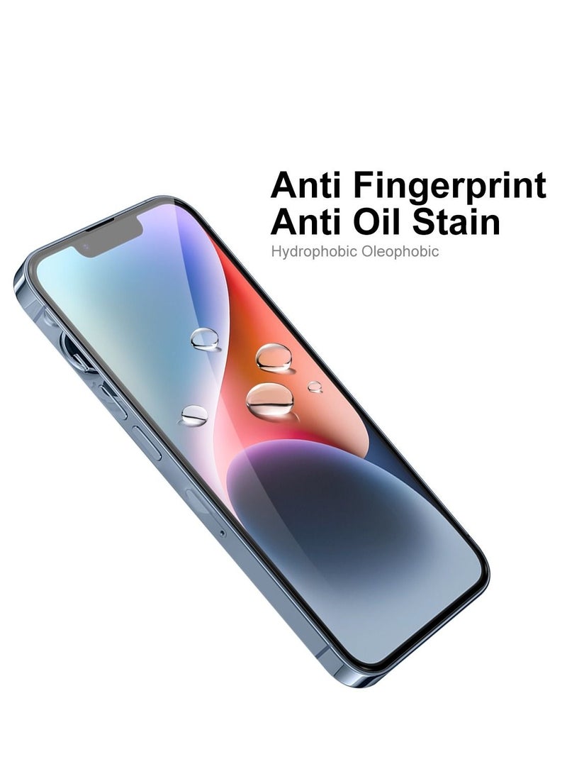 BORTONY Pack of 2 Tempered Glass Screen Protector 14/13/13 Pro Film Full Coverage Edge to Edge Case Friendly 9D Screen Protector For Apple iPhone 14/13/13 Pro 6.1'' Clear/BLACK - Image 3