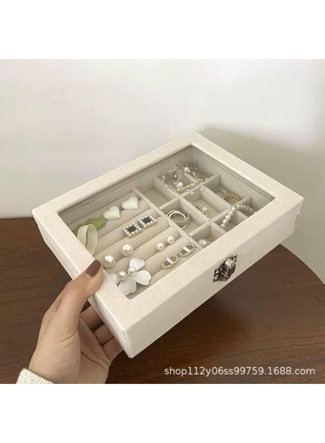 Gorilla Luxury jewelry organizer and storage box with mirror – multi-compartment velvet accessory box - Image 2