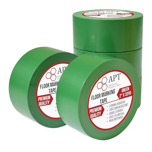 APT Advanced Polymer Tape APT, Multi Color Marking Tape, Premium Safety Marking and Dance Floor Splicing Tape, 6 mil Thick (Green, 5 Roll) - Image 1