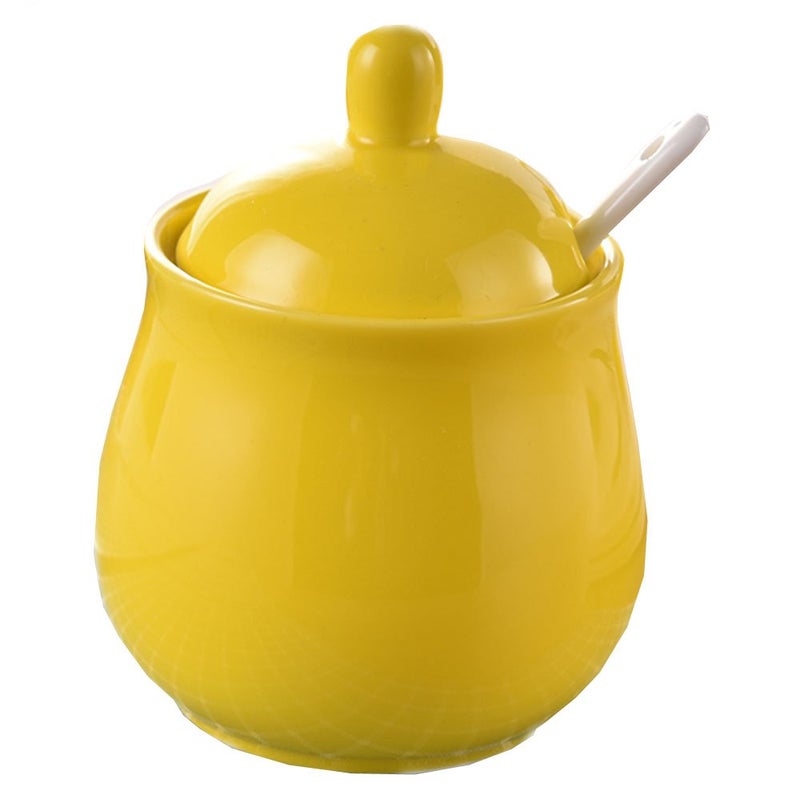 FUYU Ceramic Colorful Creamer and Sugar Set with Lid Spoon, Coffee Serving Set - Image 3