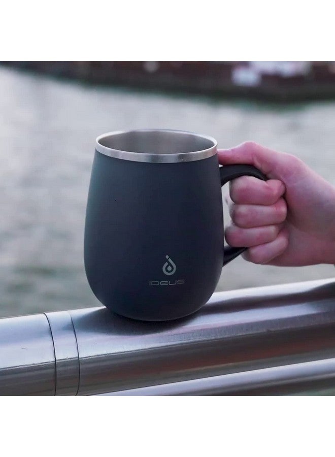 Ideus 16 oz Insulated Coffee Mug with Handle and Lid, Double Wall Stainless Steel Vacuum Insulated Tumbler Cup, Travel Coffee Cup Thermal Cup for Home and Office, Storm Black - Image 4