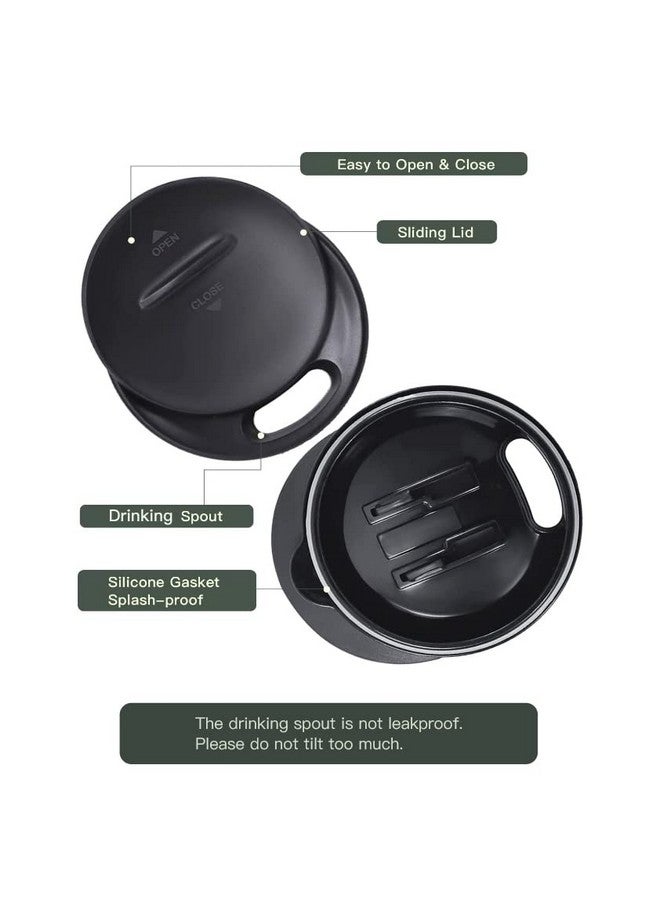 Ideus 16 oz Insulated Coffee Mug with Handle and Lid, Double Wall Stainless Steel Vacuum Insulated Tumbler Cup, Travel Coffee Cup Thermal Cup for Home and Office, Storm Black - Image 3