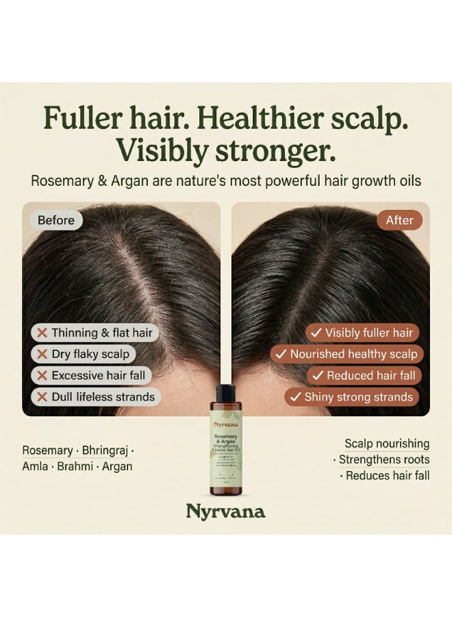 نيرفانا. Nyrvana Rosemary & Argan Strengthening 7 Herbs Hair Oil l 100ml | Hair Growth Oil for Hair Fall Control | Natural Pre-Wash Scalp Treatment with Bhringraj, Amla, Brahmi | Anti Hair Loss Oil for Women & Men | Mineral Oil Free, Silicone Free Ayurvedic Hair Oil | Reduces Breakage, Strengthens Roots, Soothes Dry Irritated Scalp | Best Hair Oil for Damaged Hair, Thin Hair, Slow Growth UAE | Lightweight Non-Sticky Formula | Made for UAE Hard Water & Climate | Nourishes & Hydrates Hair | Improves Scalp Health, Adds Shine | For All Hair Types | Controls Dandruff & Dryness | For Stronger, Thicker, Healthier Hair - Image 4