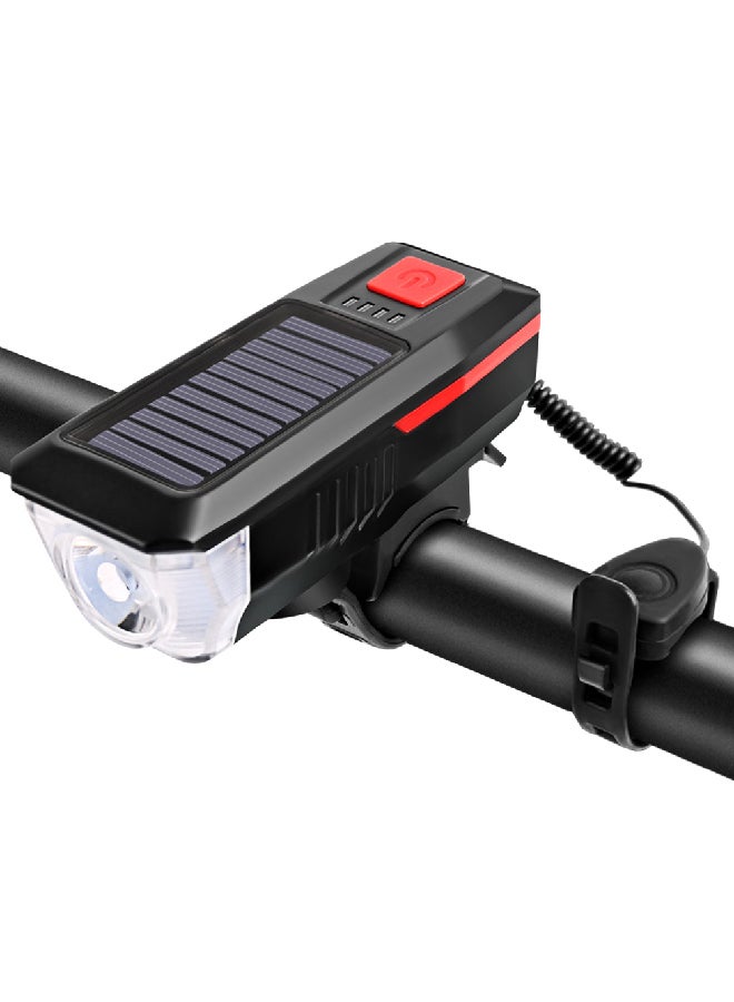 Alyashmac Solar  USB Charging Bike Light Bicycle Bell Horn Lamp 12x4.5x10.5cm - Image 2