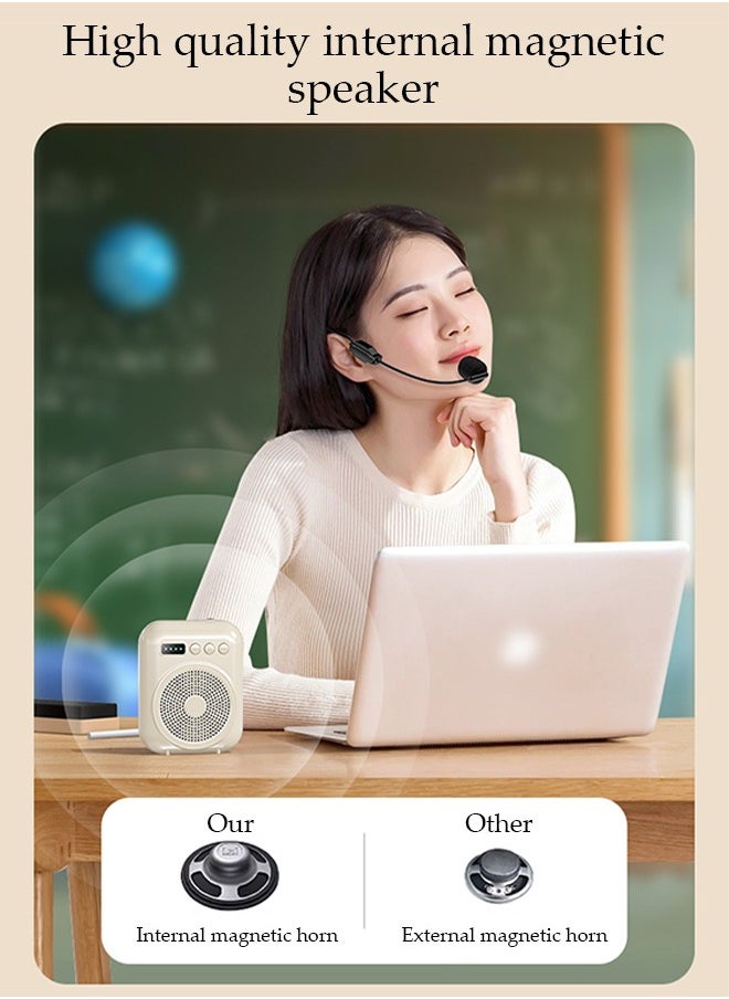DUNISO Voice Amplifier, Portable Rechargeable System Speaker, Bluetooth Personal Voice Amplifier, Teacher Speaker, Equipped With Led Display, Suitable For Tour Guides, Teachers, Yoga, Fitness  - Image 4
