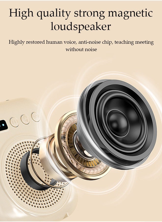 DUNISO Voice Amplifier, Portable Rechargeable System Speaker, Bluetooth Personal Voice Amplifier, Teacher Speaker, Equipped With Led Display, Suitable For Tour Guides, Teachers, Yoga, Fitness  - Image 2