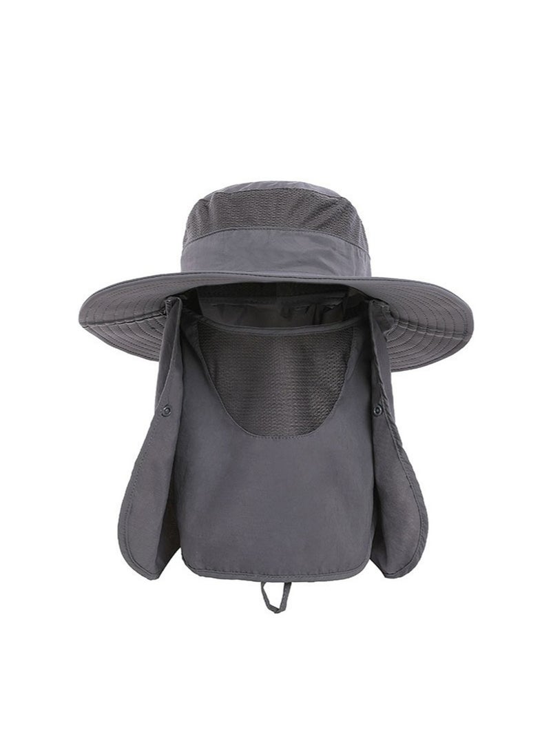 يالونج مظلة قبعة الصيد ، اتحاد الوطنيين الكونغوليين 50 + واسعة في الهواء الطلق قبعة واقية من الحافة ، الرجال والنساء مع الوجه والرقبة صدفي مظلة قبعة الصيف الأشعة فوق البنفسجية حماية واسعة حافة قبعة الصيد - Image 1