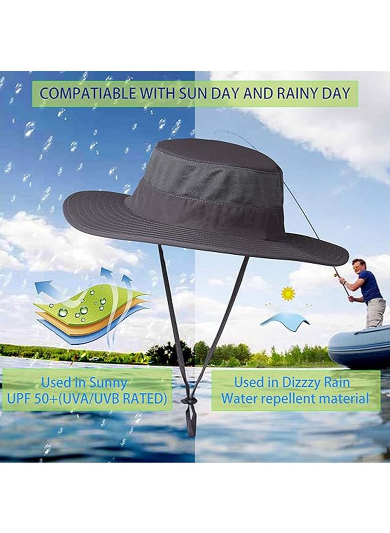 يالونج مظلة قبعة الصيد ، اتحاد الوطنيين الكونغوليين 50 + واسعة في الهواء الطلق قبعة واقية من الحافة ، الرجال والنساء مع الوجه والرقبة صدفي مظلة قبعة الصيف الأشعة فوق البنفسجية حماية واسعة حافة قبعة الصيد - Image 4