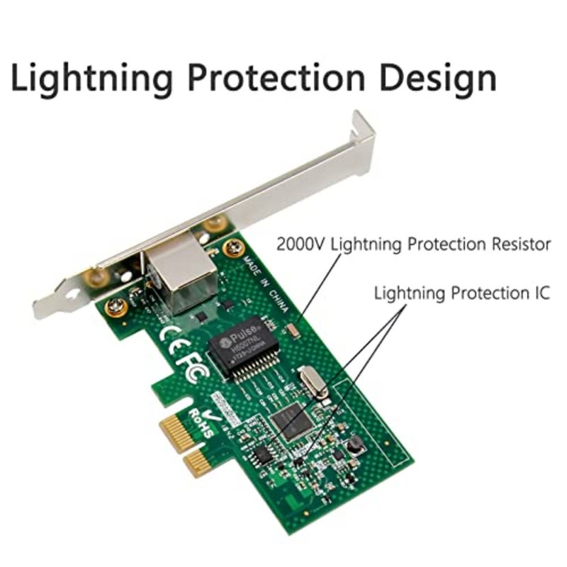 PCIe Gigabit Network Card for server/desktop use, Intel I210AT chip, black, lightning protection design, supports PXE boot on Windows/Windows Server/Linux - Image 3