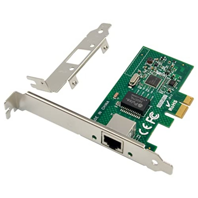 PCIe Gigabit Network Card for server/desktop use, Intel I210AT chip, black, lightning protection design, supports PXE boot on Windows/Windows Server/Linux - Image 1