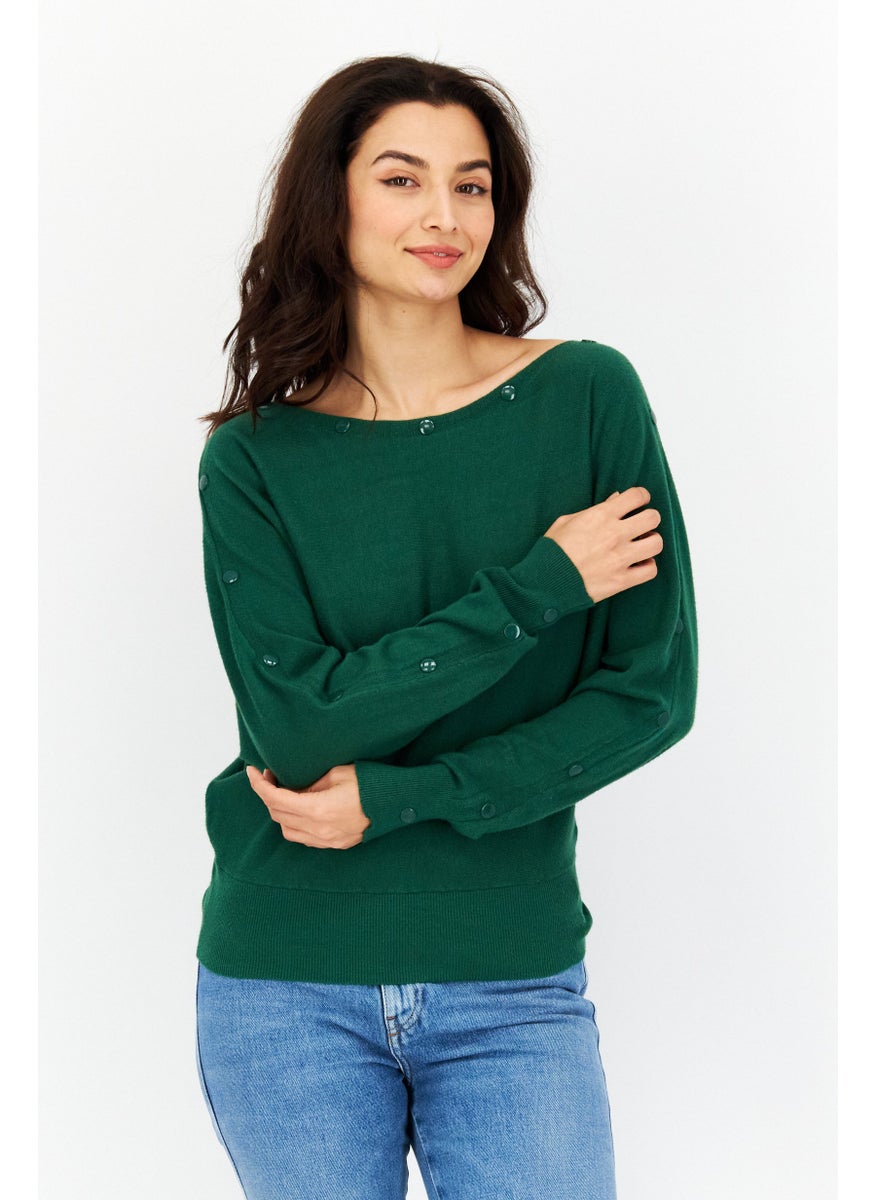 Women Round Neck Knitted Sweater, Green - pzsku/Z81C1760721F2A60A3282Z/45/_/1724351100/56fb5602-09c5-42d9-b9e5-f166cba4bc34