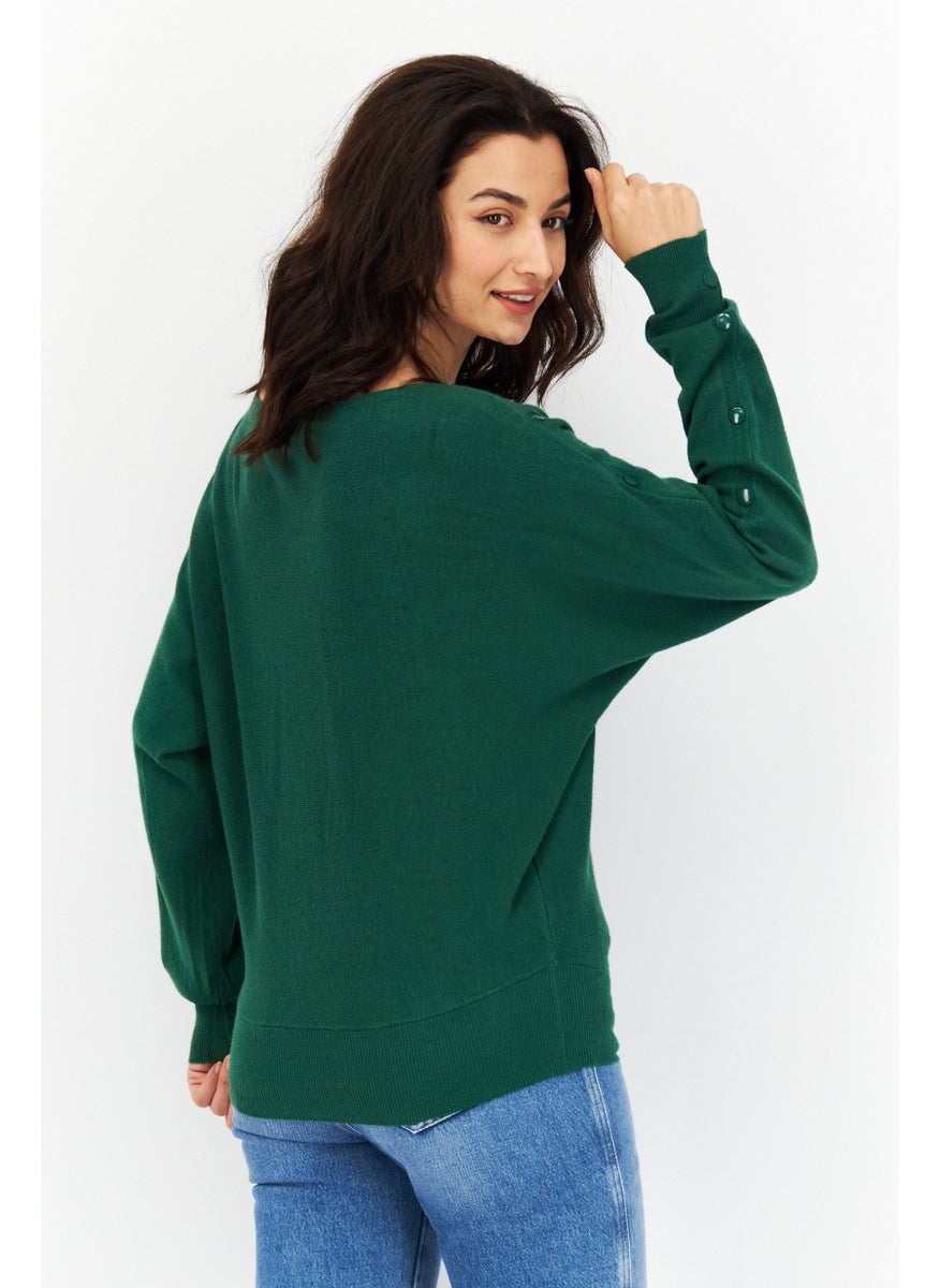 Women Round Neck Knitted Sweater, Green - pzsku/Z81C1760721F2A60A3282Z/45/_/1724351123/7bd78614-f708-403c-ac96-41d9b0106465