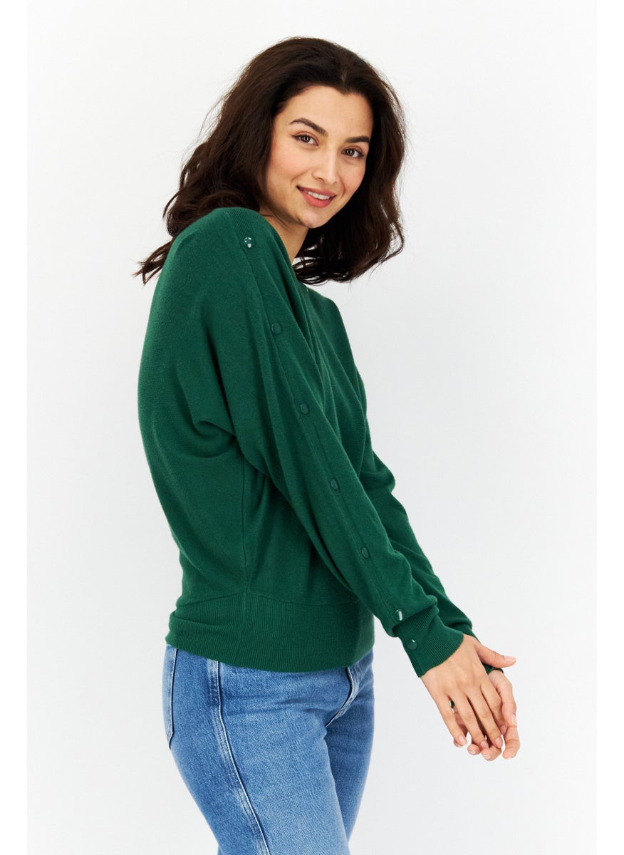 Women Round Neck Knitted Sweater, Green - pzsku/Z81C1760721F2A60A3282Z/45/_/1737296049/5377cd60-fcec-4d9d-a73c-7fb8c2f1e939