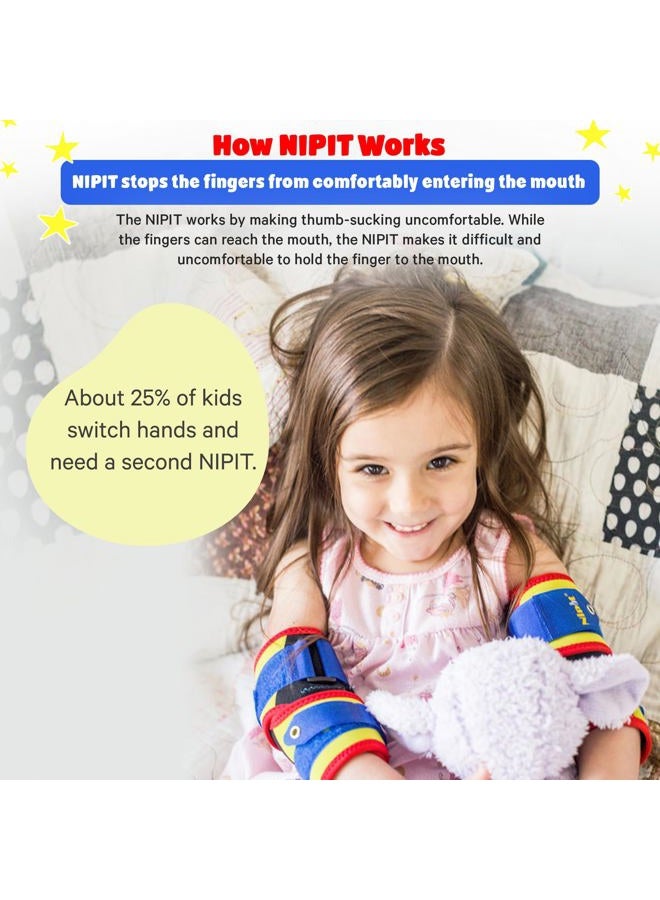 NIPIT [2-Pack] (Age 2-7) Thumb Sucking Stop for Kids and Stop Finger Sucking - Prevent Hand-to-FACE Habits with Hand Stopper for Toddlers Kids | Thumb Sucking Glove | Thumb Sucking Nail Polish - Image 5