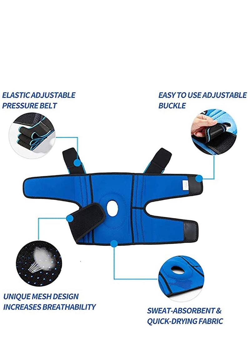 KASTWAVE - Knee Support Brace Open-Patella Gel Pads Knee Brace Side Stabilizers Adjustable and Breathable Knee Supports, Joint Pain Relief Injury Recovery for Men and Women Blue(1 piece) - Image 1