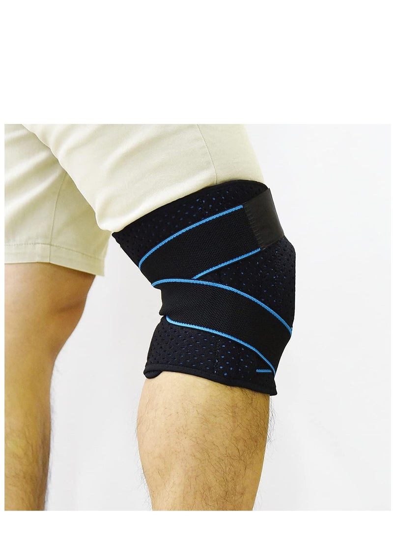 KASTWAVE - Knee Support Brace Open-Patella Gel Pads Knee Brace Side Stabilizers Adjustable and Breathable Knee Supports, Joint Pain Relief Injury Recovery for Men and Women Blue(1 piece) - Image 1
