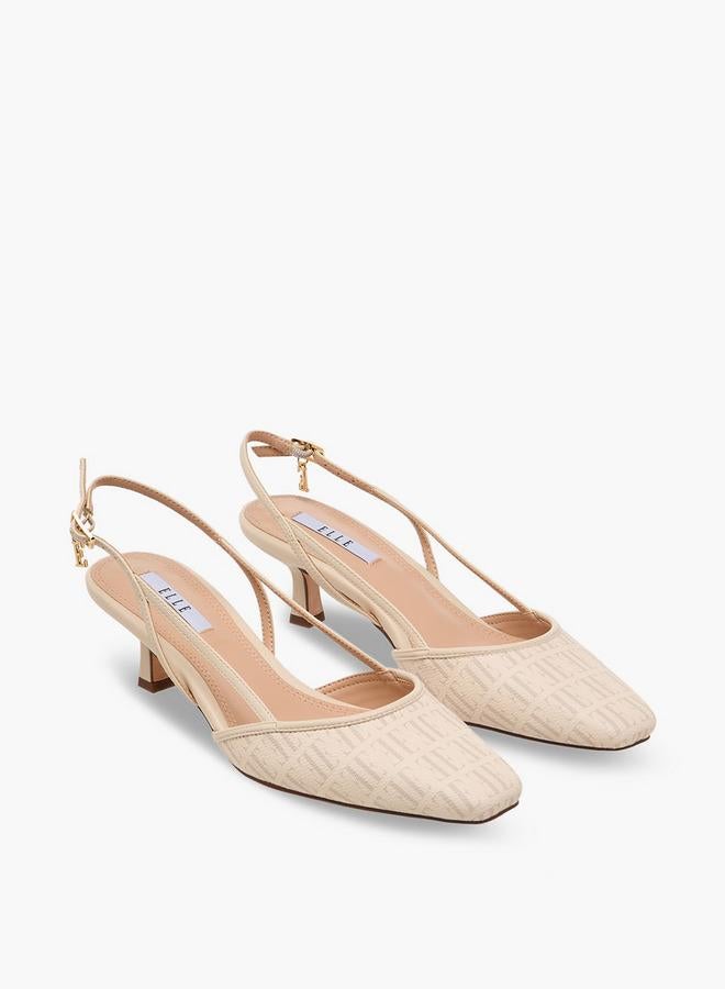ELLE Women Printed Kitten Heel Shoes - Image 1