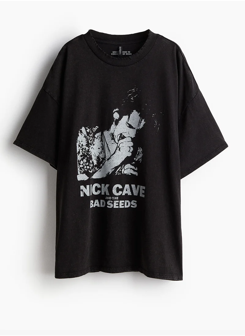 H&M Oversized Printed T-Shirt