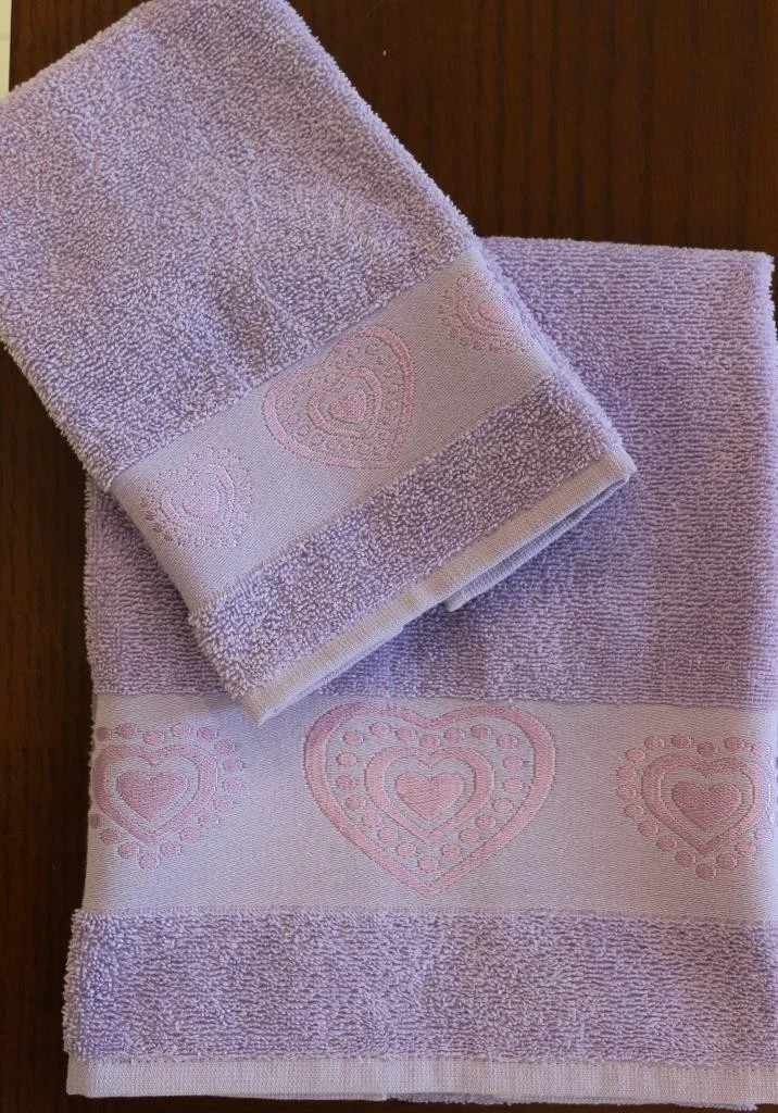 Ender Home Valentine's and Mother's Day Gift Set of 2 Towels with Hearts