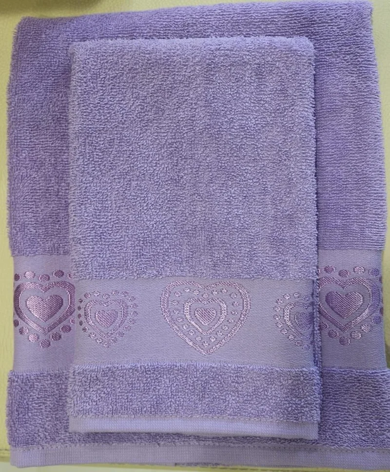 Ender Home Valentine's and Mother's Day Gift Set of 2 Towels with Hearts