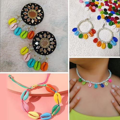 INDIKONB Multicolour Shell Cowrie Shape | Beach Theme Acrylic Cawri | Kodi Beads for Craft | Multicolor Acrylic Cowrie | Beach Party Kauri | Cowrie Shells Charms | 600 Pieces - Image 4