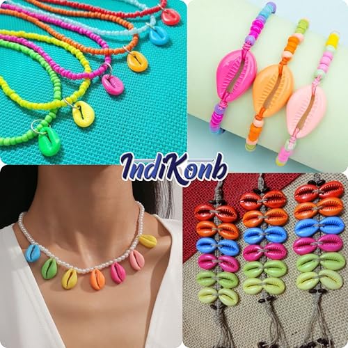 INDIKONB Multicolour Shell Cowrie Shape | Beach Theme Acrylic Cawri | Kodi Beads for Craft | Multicolor Acrylic Cowrie | Beach Party Kauri | Cowrie Shells Charms | 600 Pieces - Image 3