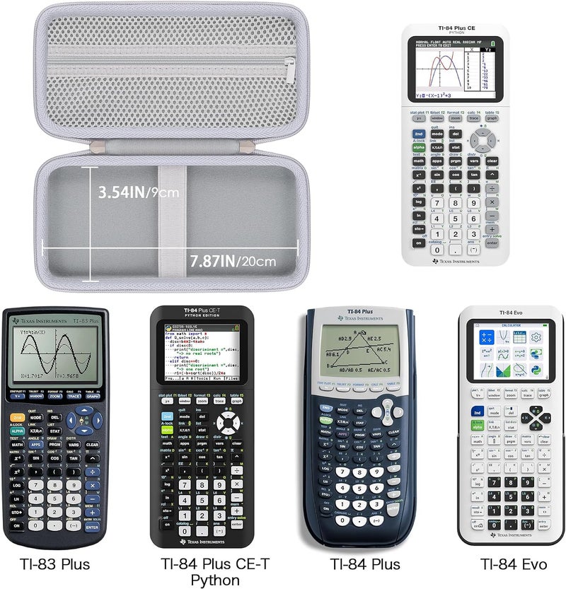 Khanka Hard Travel Case Replacement for Texas Instruments TI-83 Plus/TI-84 Plus/TI-84 Plus CE Color Graphing Calculator, Case Only (Bright White) - Image 2