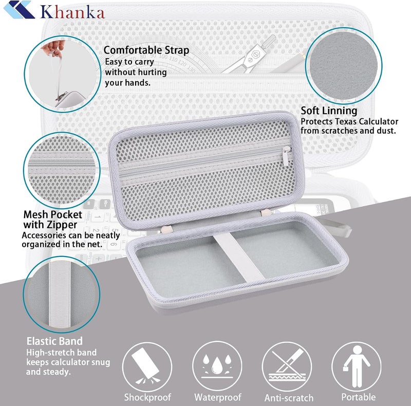 Khanka Hard Travel Case Replacement for Texas Instruments TI-83 Plus/TI-84 Plus/TI-84 Plus CE Color Graphing Calculator, Case Only (Bright White) - Image 5