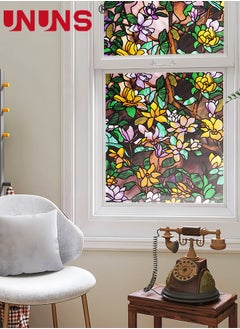 UNUNS 2-Roll PVC Glass Window Stickers,Waterproof Summer Magnolia Window Privacy Film,Static Non-Adhesive Glass Film Decorative,45x100x2cm  - Image 3
