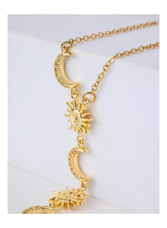 Jimmy Key  Gold-Colored Sun and Moon Model Y Necklace. for Women | Best Price UAE