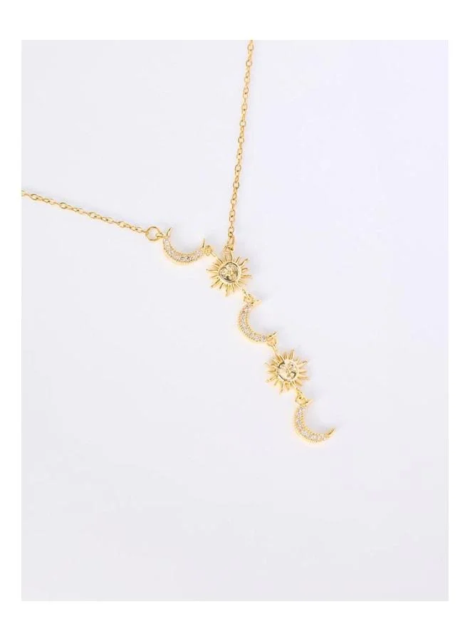 Jimmy Key  Gold-Colored Sun and Moon Model Y Necklace. for Women | Best Price UAE