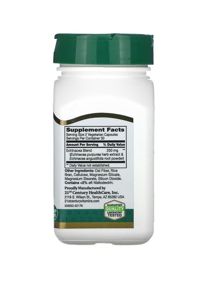 21st Century Echinacea Complex 250 mg 60 Vegetarian Capsules 125 mg per Capsule - Image 2
